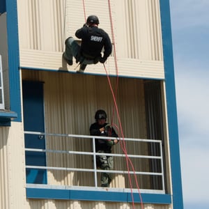 tactical training facilities - officer rappelling